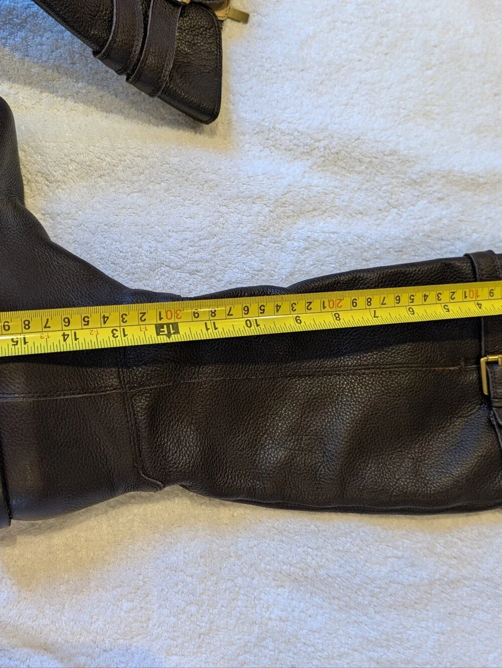 Franco Sarto Brown Pebble Leather Knee High Riding Boots Buckle 6.5M